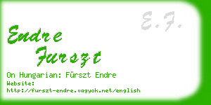 endre furszt business card